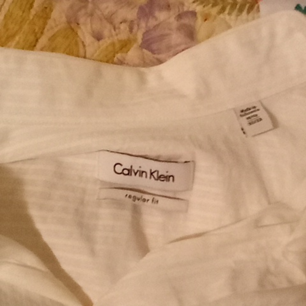 Mens white Calvin Klein dress shirt size 16 1/2